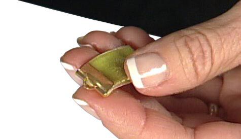 Ribbon end in hand